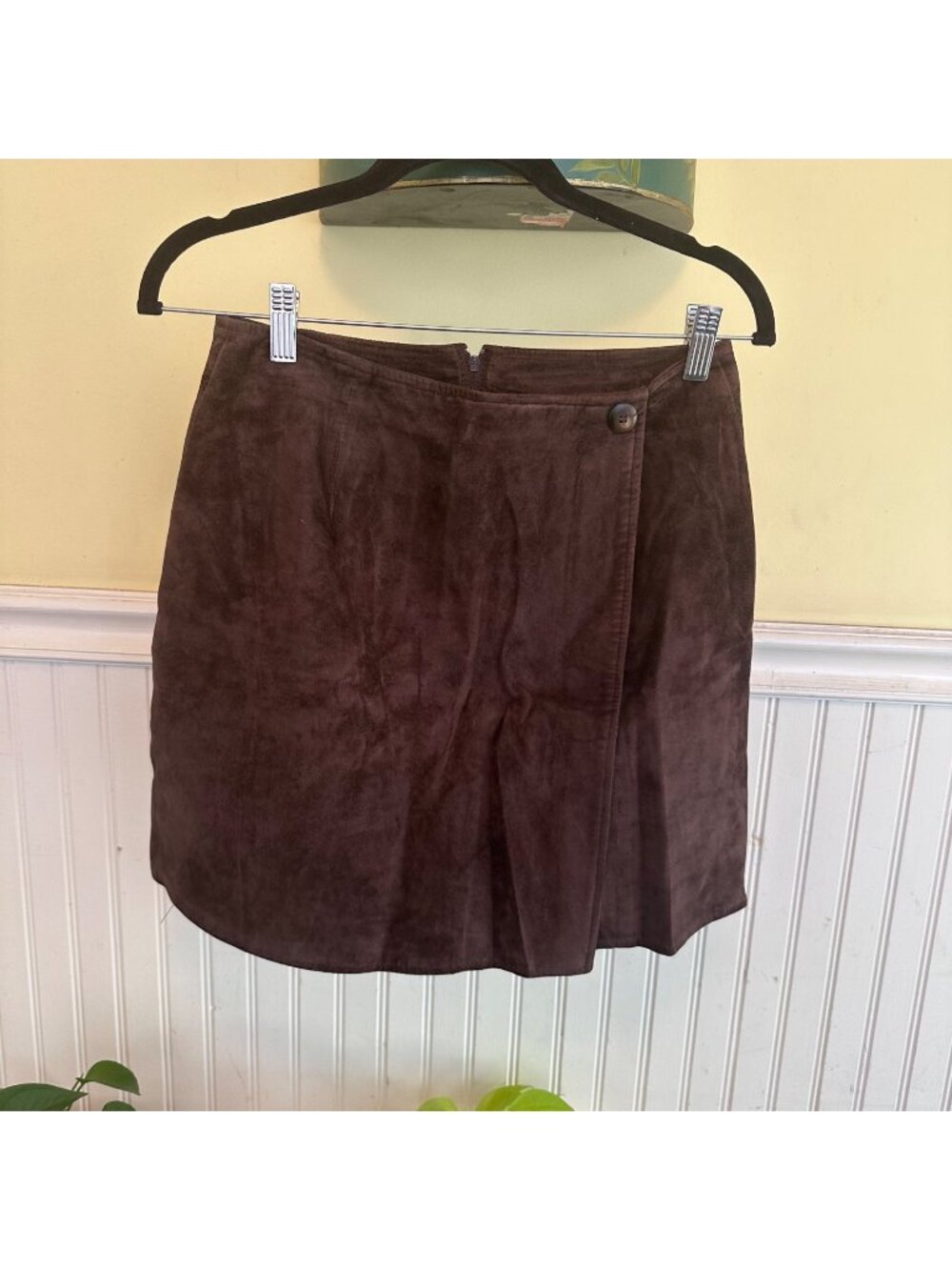 Vakko Sport Womens Brown Suede A-Line Mini Skirt Size 8 Made In USA Vintage 90s
